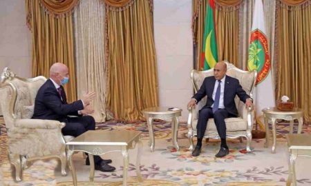 Infantino rencontre le président mauritanien El Ghazouani