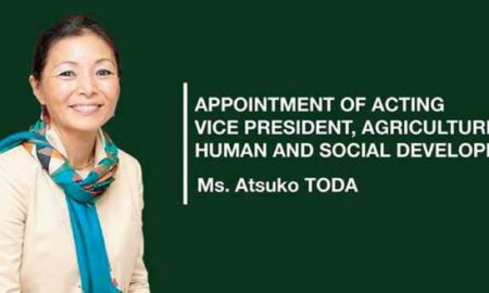 La BAD nomme Atsuko TODA au poste de vice-président par intérim pour l'agriculture, le développement humain et social