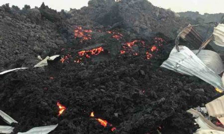 La coulée de lave s'est arrêtée du volcan Nyiragongo au Congo