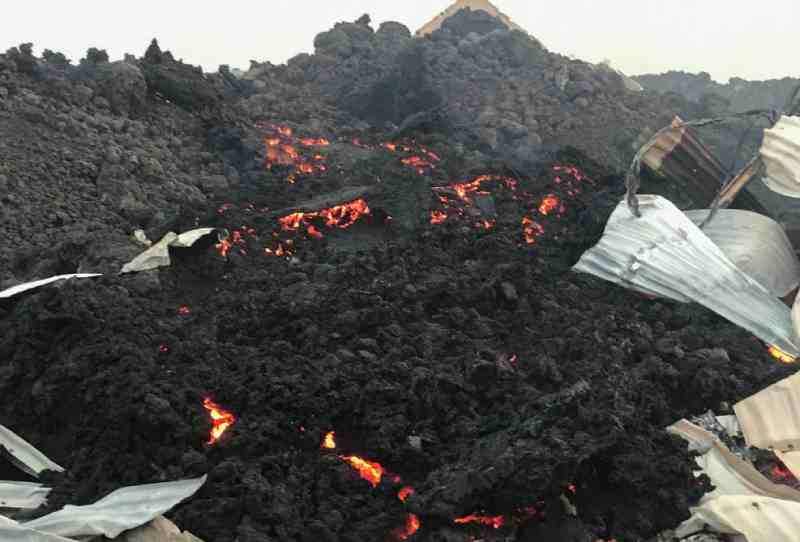 La coulée de lave s'est arrêtée du volcan Nyiragongo au Congo