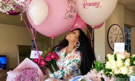 Des amis et des fans célèbres font une douche à Bonang Matheba avec de beaux cris d'anniversaire