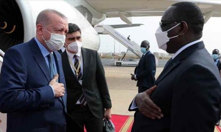 Le président Erdogan arrive au Sénégal en provenance de la République démocratique du Congo