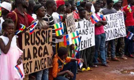 Manifestation de soutien à la Russie et à la Chine en Afrique centrale