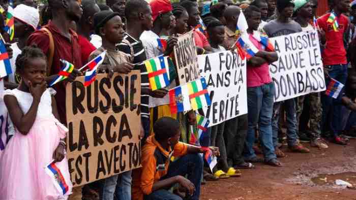 Manifestation de soutien à la Russie et à la Chine en Afrique centrale