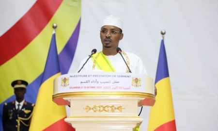Le président tchadien par intérim Mohamed Idriss Déby annonce sa candidature à la présidence